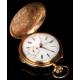 18K gold pocket watch with Quarter and Chronometer strike, early. Switzerland, S. XX