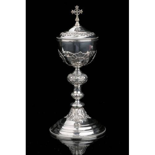 Antique Silver Ciborium, Belgium, 1850