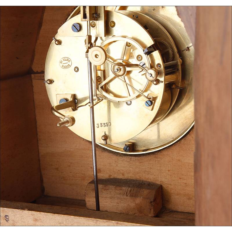 Precioso Reloj de Sobremesa Antiguo. Mecanismo de Péndulo. Francia, Circa  1900