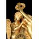 Antique Mantel Clock. Gilt Bronze. France, 1850