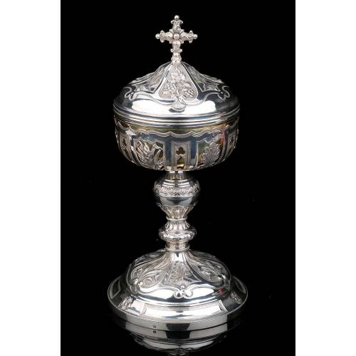 France, Antique Silver Ciborium. S. XIX