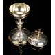 Antique solid silver ciborium, Circa 1900.