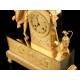 Antique Mantel Clock in Gilded Bronze. France, 1850