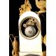 Antique Mantel Clock in Gilded Bronze. France, 1850