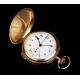 Antique Pocket Watch. Quarters and Chronometer. Gold 18K. Switzerland, 1910