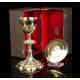 Antique Solid Silver Chalice with original case. France, XIX Century