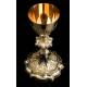 Antique Solid Silver Chalice with original case. France, XIX Century