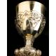 Antique Solid Silver Chalice with original case. France, XIX Century