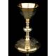 Antique Solid Silver Gilt Chalice. France, Circa 1900