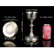 Antique Solid Silver Chalice and Case. France, Circa 1900