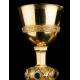 Fantastic Antique Chalice in Solid Gilt Silver. France, Circa 1900