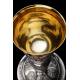 Precious Antique Silver Chalice with Paten and Case. France, XIX Century