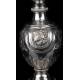 Antique Solid Silver Chalice, Paten and Case. Paris, France 1819-1838