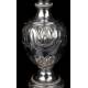 Antique Solid Silver Chalice, Paten and Case. Paris, France 1819-1838