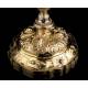 Spectacular Antique Solid Silver Gilded Ciborium. France XIX Century