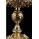 Spectacular Antique Solid Silver Gilded Ciborium. France XIX Century