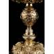 Spectacular Antique Solid Silver Gilded Ciborium. France XIX Century