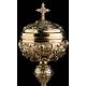 Spectacular Antique Solid Silver Gilded Ciborium. France XIX Century