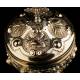 Spectacular Antique Solid Silver Gilded Ciborium. France XIX Century