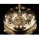 Spectacular Antique Solid Silver Gilded Ciborium. France XIX Century