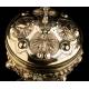 Spectacular Antique Solid Silver Gilded Ciborium. France XIX Century