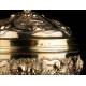 Spectacular Antique Solid Silver Gilded Ciborium. France XIX Century