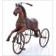 Antique Wood Carved Tricycle with Horse Shape. XIX Century - Early XX Century.