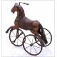 Antique Wood Carved Tricycle with Horse Shape. XIX Century - Early XX Century.