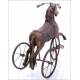 Antique Wood Carved Tricycle with Horse Shape. XIX Century - Early XX Century.