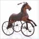 Antique Wood Carved Tricycle with Horse Shape. XIX Century - Early XX Century.