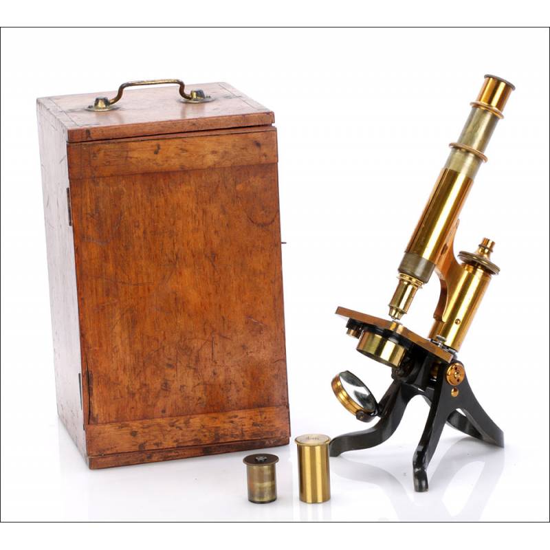 Antique Henry Crouch Microscope. England, Circa 1920