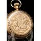 Antique Pocket Watch in 18K Gold. Royal Coat of Arms. Havana - Switzerland. 1895