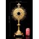 Antique Monstrance in Gilded Brass. Evangelists. France S. XIX