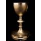 Antique Chalice and Paten in Solid Silver Gilt. France, Circa 1900