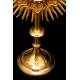 Antique Monstrance in Gilded Brass. France, XIX Century