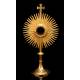 Antique Monstrance in Gilded Brass. France, XIX Century