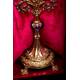 Antique Neogothic Monstrance. Silver, Gold, Diamonds, Rubies, Pearls and Lapis Lazuli. 1855