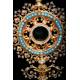 Antique Neogothic Monstrance. Silver, Gold, Diamonds, Rubies, Pearls and Lapis Lazuli. 1855