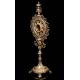 Antique Neogothic Monstrance. Silver, Gold, Diamonds, Rubies, Pearls and Lapis Lazuli. 1855