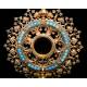 Antique Neogothic Monstrance. Silver, Gold, Diamonds, Rubies, Pearls and Lapis Lazuli. 1855