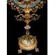 Antique Neogothic Monstrance. Silver, Gold, Diamonds, Rubies, Pearls and Lapis Lazuli. 1855