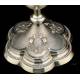 Antique Solid Silver Ciborium with Papal Symbols. Henri Chevron. France, Circa 1900