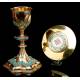 Antique Chalice in Gilded Silver and Enamel, by Louis Guillat. Lyon, France. XIX CENTURY.