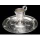 Antique Peruvian Solid Silver Pitcher and Tray, 2,470 Kg. Peru, S. XIX