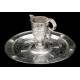 Antique Peruvian Solid Silver Pitcher and Tray, 2,470 Kg. Peru, S. XIX