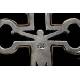 Chest Cross in Silver, Bronze, White Topaz and Pink Calcites. Years 70-80