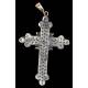 Chest Cross in Silver, Bronze, Topazes, Calcites and Yellow Beryllium. Years 70-80s