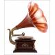 Antique Banus Gramophone with Wooden Horn Spain. 1925