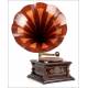 Antique Banus Gramophone with Wooden Horn Spain. 1925