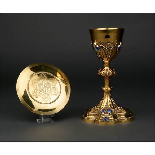 Antique Chalice in Silver Gilt by Jamain & Chevron, 1865-79.